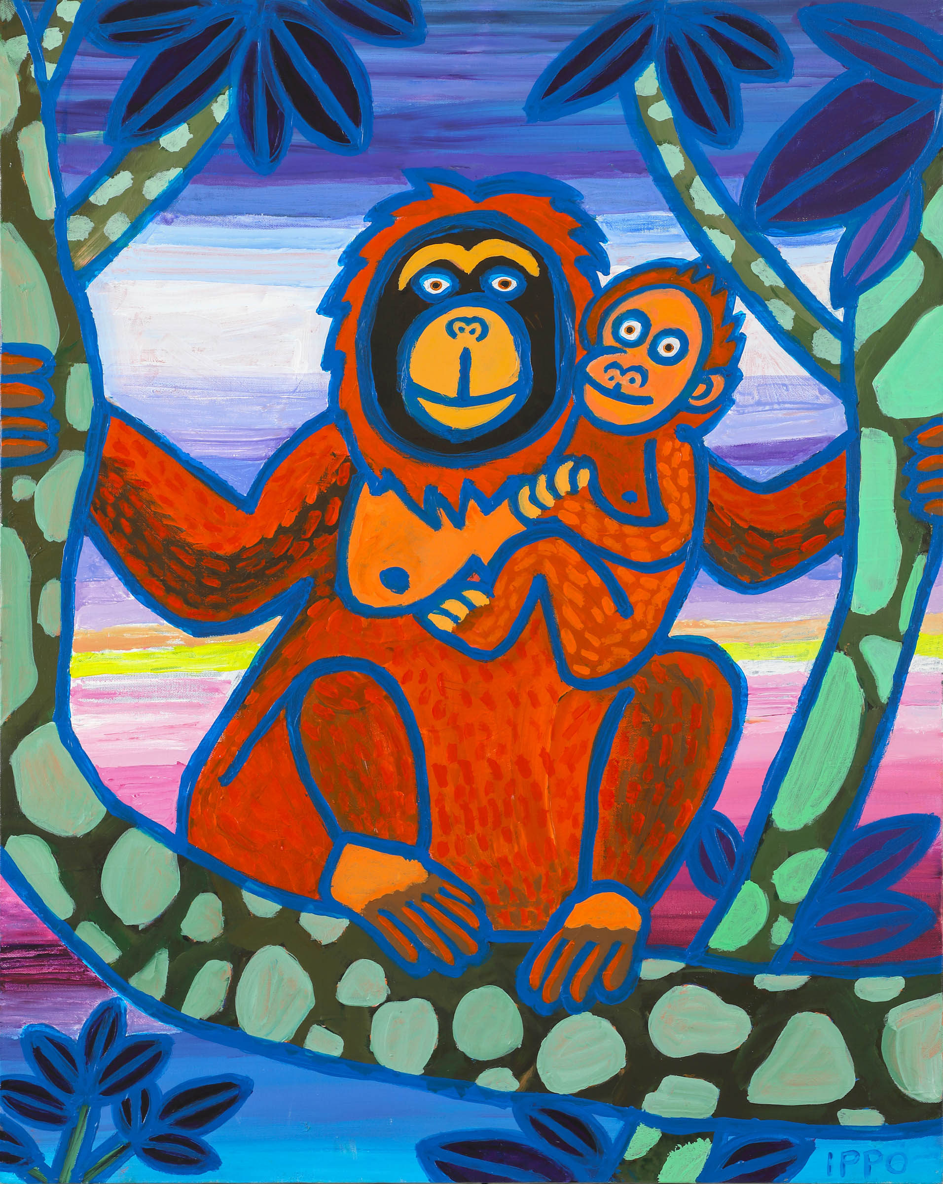 オラウータンの親子